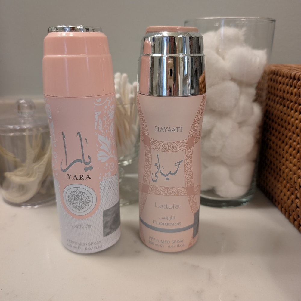 Yara and Hayatti Perfumed Spray Set - Pink and Cream